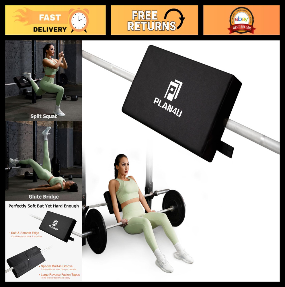 Hip Thrust Back Pad for Squat Rack & Barbell – Shoulder Support for Glute Bridge