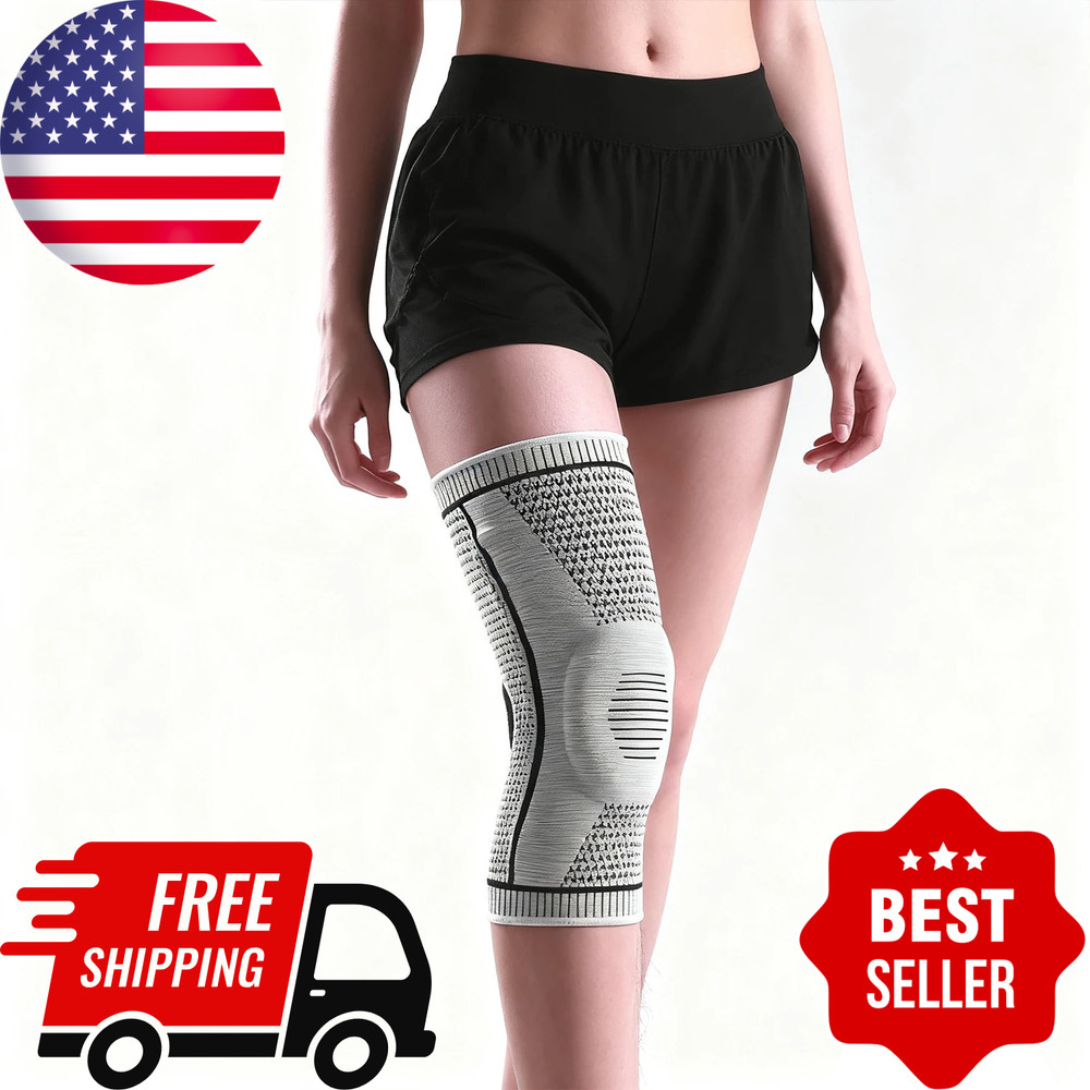Knee Sleeves Compression Brace Support Sport Joint Injury Pain Arthritis Relie