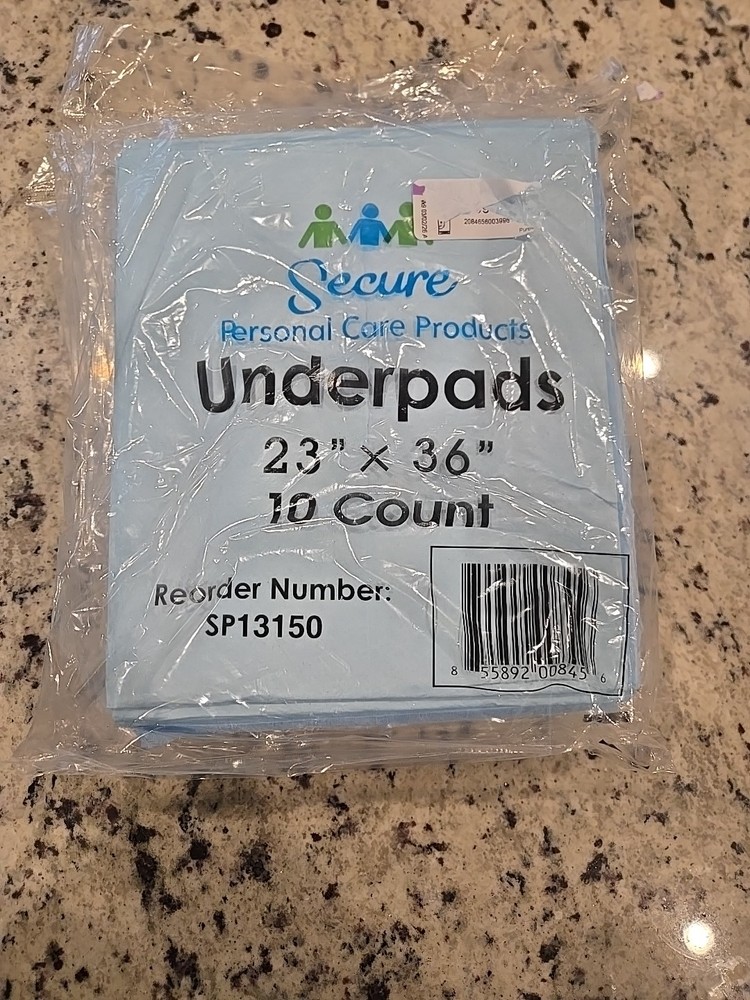 Secure Personal Care Underpads 23″ X 36″ Lot Of 3 PACKS =30 Pads Sealed