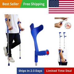 Forearm Crutches for Adults x2 Units Open Cuff, Adjustable Height, Aluminium,…