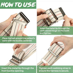 60″ Gait Transfer Belt for Seniors – Heavy Duty Walking Aid with Metal Buckle