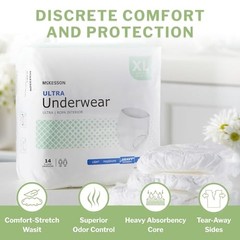 McKesson Ultra Adult Underwear XL 56 Count Heavy Absorbency