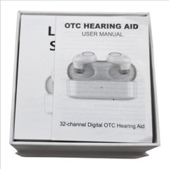 OTC Rechargeable Hearing Aids for Seniors 32-Channel Noise Reduction ITE White