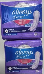 Always Discreet Ultimate Extra Long 7 Incontinence Pads 52 Ct 2 Packages