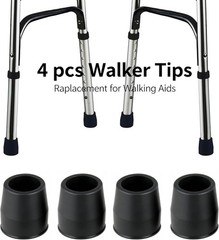 Rubber 4 pcs Walker Tips 1 1/8“ Heavy Duty, Replacement Tips for Walkers, Co…