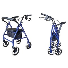 Aluminum Rollator Folding Rolling Walker w/Seat 8″ Wheels, 450lb Weight Capacity