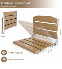 LEXDA 16 Inch HDPS Shower Seat with 304 Stainless Steel Frame.