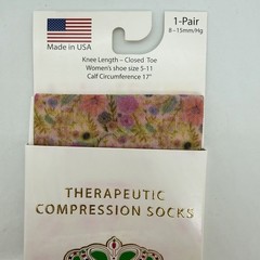 Celeste Stein Therapeutic Compressions Knee Length Women’s Socks Size 5-11 Flora