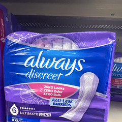 Always Discreet Ultimate Long Incontinence Pads XXL Ultimate Women White 6 ct