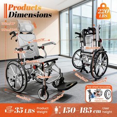 High Quality Lightweight Foldable Transport Wheelchair, Travel Wheelchairs