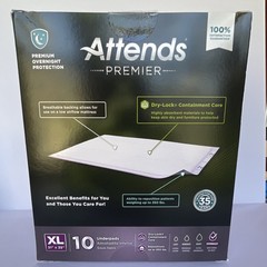 Attends Premier Underpads XL Overnight Absorbency, 31×35, (6) 10 Packs CASE