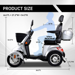 Heavy-Duty 4 Wheel Mobility Scooters 800W 60V 20A All Terrain for Seniors