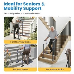 Adjustable Stair Assist Cane for Seniors – Anti-Slip Base, Fits Indoor/Outdoor S