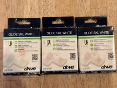 Drive Walker – Glide Ski, White – #10110 – FITS 1″ TUBE WALKERS – Lot of 3 Boxes