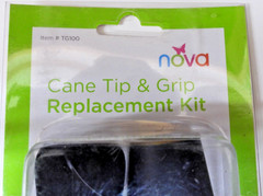 Nova Cane Tip and Grip Replacement Kit Black TG100 Don’t Slip & keep your Grip