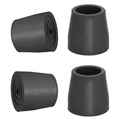 OBTANIM 4 Pack 1 Inch Replacement Rubber Cane Tips for 1 (4 Pack), Black