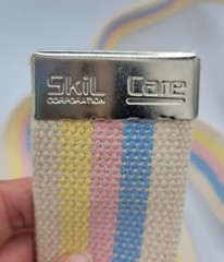 SkiL-Care Gait Belt 60″ Length Pastel Stripe 2″ Ivory yellow pink blue Stripe