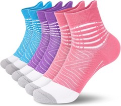 3-Pack Women’s Compression Ankle Socks – Cushioned Relief for Plantar Fasciitis