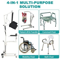 Irtme Electric Transfer Chair Patient Lift (4 in 1) for Home, Senior Living