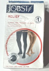 Jobst Relief CT 15-20 Compression THIGH High Stockings Black X-Large, NEW