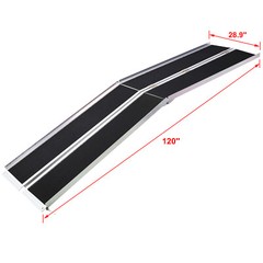 10FT Telescopic Wheelchair Ramp Threshold Ramp Access Ramps Aluminum Entry Ramp