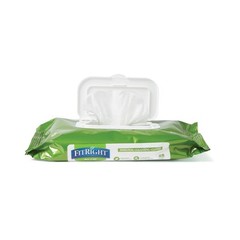 Medline-MSC263654 FitRight Aloe Personal Cleansing Cloth Wipes, Scented, Pack of