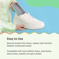 ZenToes Diabetic Cushioned Insoles for Men and Women Shock Absorbing Plastazote