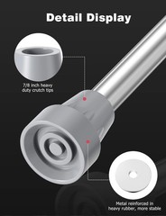 Heavy Duty Rubber Crutch Feet Cap Upgrade 7/8 Inch Crutch Tips Accessory