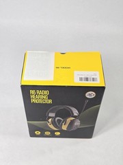 R6 Radio Hearing Protector NRR 30dB AM/FM Electronic Earmuffs LCD AUX Yellow