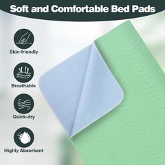 2 PCS Bed Pads Washable Waterproof 55×37 Inch Reusable Mattress Protector