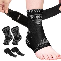 INDEEMAX Ankle Brace for Sprained X-Large, Copper-Silver Black