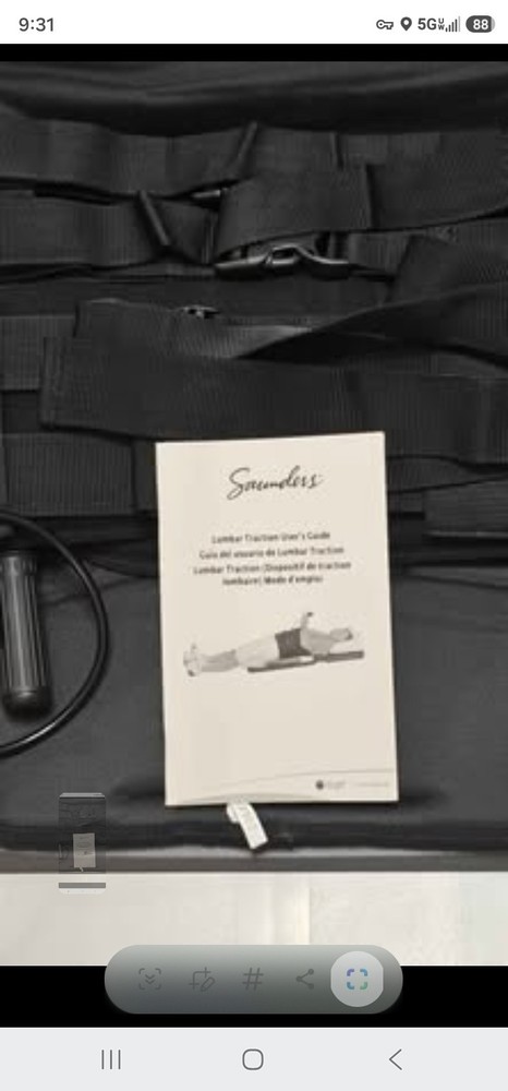 Saunder Lumbar Traction Device W/ Hand Pump in Travel Case
