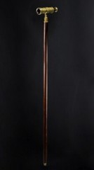 Spyglass Brass Telescope Cane Victorian Style Mahogany Wood Walking Hiking Stick