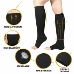 Copper Zipper Compression Socks Knee Support Compression Stockings 15-20mmHg US-
