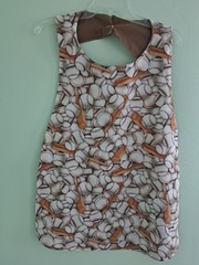 Adult Bib Handmade Baseball & Brown, 35 1/2” by 21 ½”, reversible, cotton