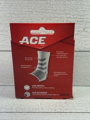 ACE Compression Ankle Support, Gray, S/M – 1 Unit