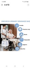 5 Pack Urinary Drainage Bag with Anti-Reflux Chamber,2000mL Urine Bags with 48″