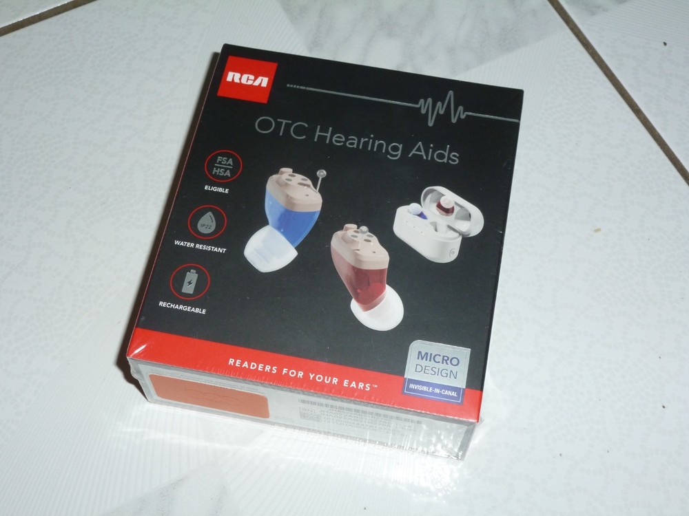 RCA RSH30BG Rechargeable OTC Hearing Aids Pair In-Ear with Case&Accessories NEW!