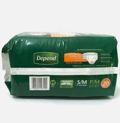 Depend Protection Briefs with Adhesive Tabs S/M 19-34 20 Count Unisex