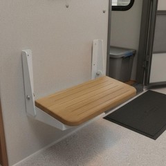 Foldable Teak Step White Painted Brackets Boat Fold-up Step Long-Lasting