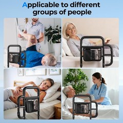 Adjustable Bed Rails for Seniors – 400 LBS Safety Assist Handle, Ergonomic Grip,