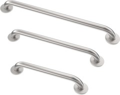 Grab Bar Bundle for ADA Compliance, Brushed Stainless Steel 1.5″ Diameter 3-P…