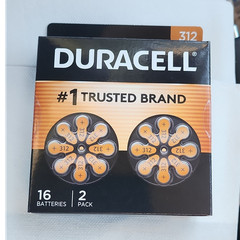 Duracell Size 312 Hearing Aid Batteries Zinc-Air 1.45V 16 Count 2 Pack