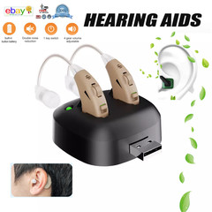 1 Pair JINGHAO Hearing Aid FOR Hearing Loss Rechargeable BTE Ear Aids US