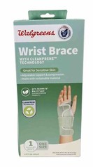 Walgreens Wrist Brace With Cleanprene technology For Sensitive Skin Brand New