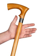 Dr. Watson – Handcrafted Wooden Walking Stick, Walking Cane with Duke Handle