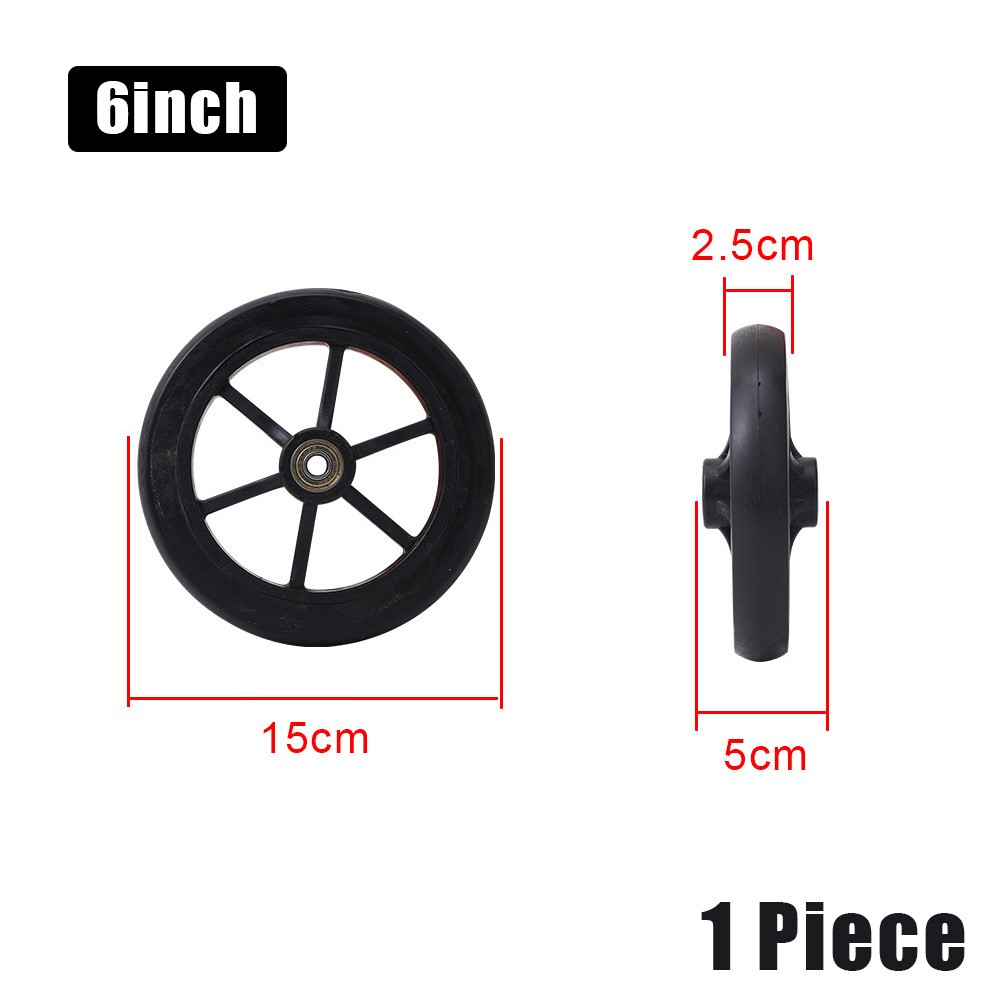 6/8Inch Wheelchair Front Castor Wheels Anti Slip Solid Tire Wheel Replacement