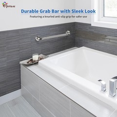 2 Pack 24 Inch Shower Grab Bar with Anti-Slip Grip, Chrome Stainless Steel Ba…