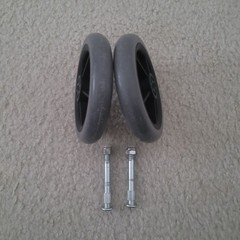 Folding Walker Wheels (1 pair), 5 inches with hardware, Fits on most of Walkers.