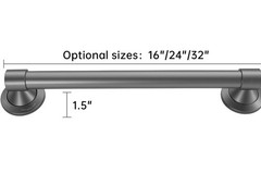 Elderly Safety Grab Bar ADA Certified 16 Inch Stainless Steel with Plastic Mount